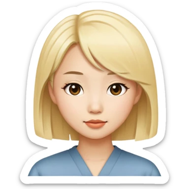 Blonde Asian girl with bob sticker