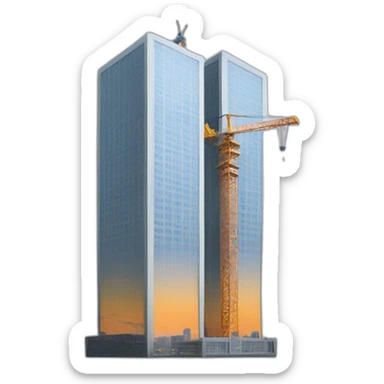 skyscraper with cranes sticker