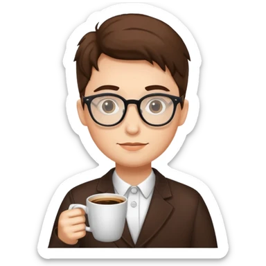 coffe and glasses sticker