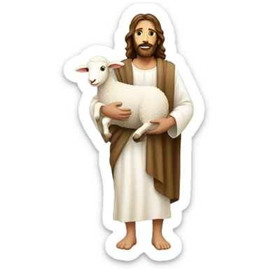 Jesus carrying a lamb sticker
