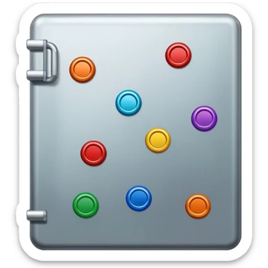 fridge with lots of magnets sticker