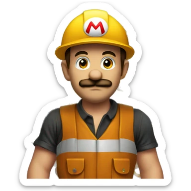 Mario miner looks like holding Bitcoin sticker