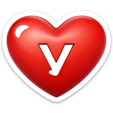 Heart with the letter Y inside  sticker