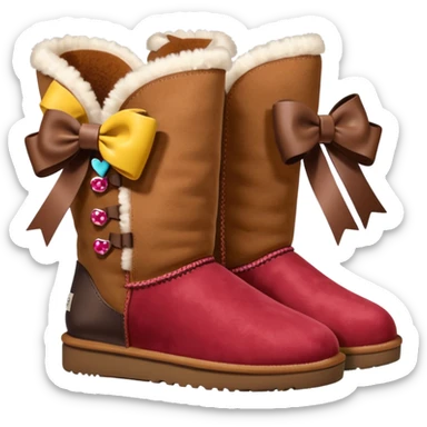 ugg boots that are ankle hight with a cheat bow on the back sticker