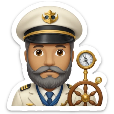 bearded fish ship captain sticker