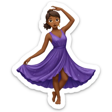 Brown silhouette female dancer in the rain sticker