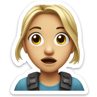 surprised girl looking at viewer sticker