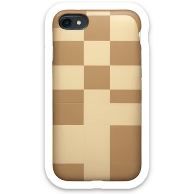 iPhone with beige checkered case sticker