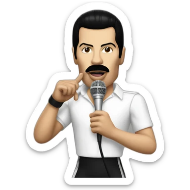 Freddie Mercury with a mic sticker