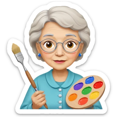 Grandma is painting 🖼️🎨👵🏻  sticker