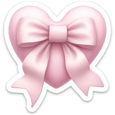 Pastel pink heart with white bow sticker