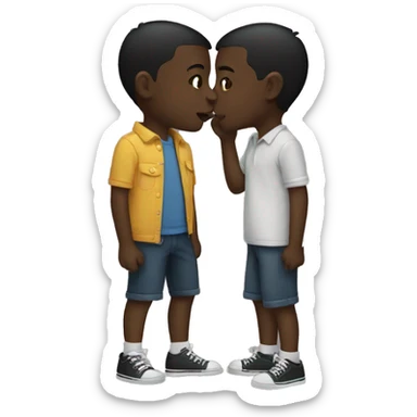 Two black boys kissing each other  sticker