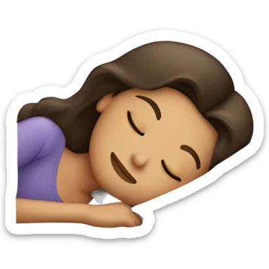 A brunette sleeping sticker