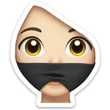 White Girl with noise piercing and black hair sticker