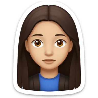 Create a emoji version of me with light skin color, brown eyes and dark brown straight long hair  sticker