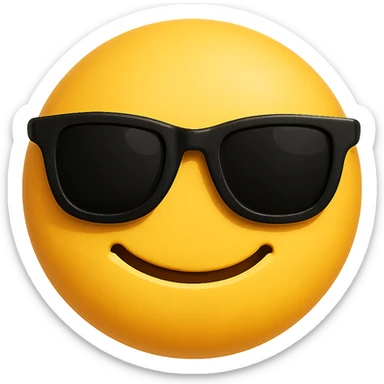 yellow emoji with a cool face sticker