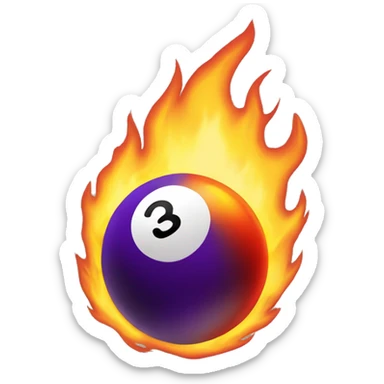 Billiard ball on fire sticker