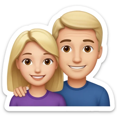 Man head against woman head sticker