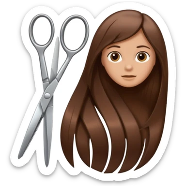 comb and scissors next to smooth hair strands sticker