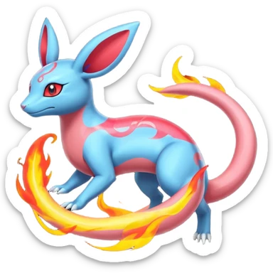 Salandit-Salamence-Sylveon-Umbreon-fusion-Pokémon-hybrid-creature  sticker