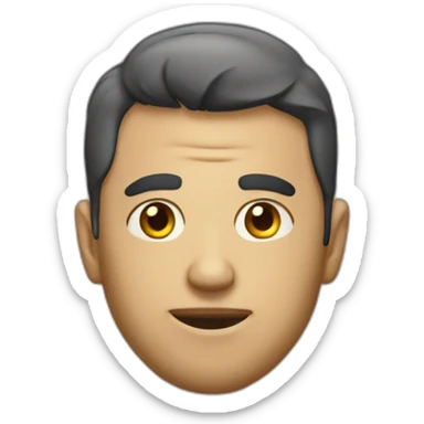 detailed man with eyes bulging out of head sticker