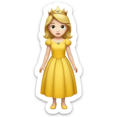 Princess daisy yelllow dress standing sticker