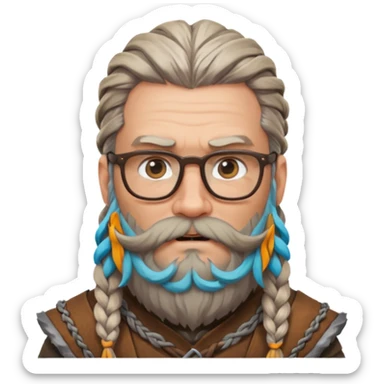 Glasses-Wearing wild viking sticker