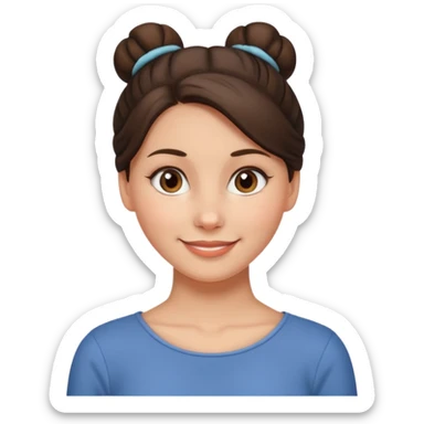 brunette woman with hair in a bun sticker