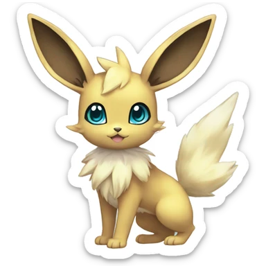 Shiny Kawaii Eeveelution-Cute-Pokémon-fusion full body sticker