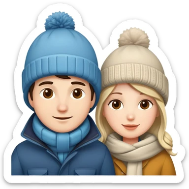 couple enjoying winter together sticker