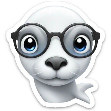 Smart white dolphin with glasses sticker