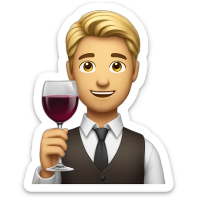 Handsome guy with wineglass sticker