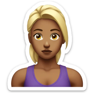 muscular gym girl sad sticker