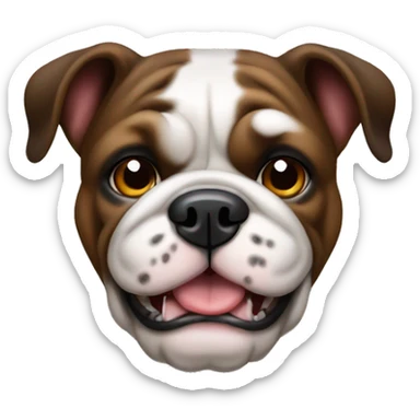 Bulldog english black and brown happy sticker