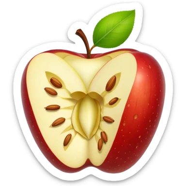 Apple core sticker