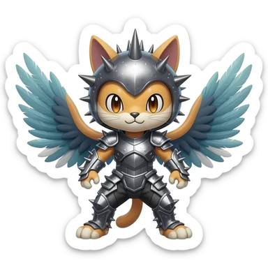 Cute handsome Meloetta-Dewott-Salandit-Nargacuga-Pokémon-Fakémon-fusion-hybrid-creature sticker