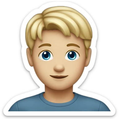 round face blond 7 yo boy with blue eyes sticker