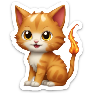 Chaton roux avec cornes de diable sticker