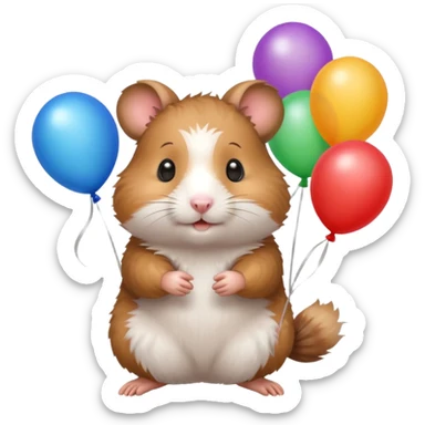 hamster with balloons sticker