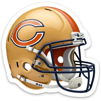 The Washington commanders football helmet and the Chicago Bears football helmet facing each other sticker