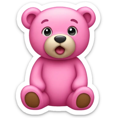 pink teddy bear sticker