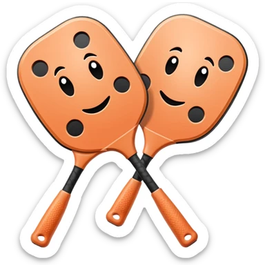 Peach colored pickleball paddles sticker