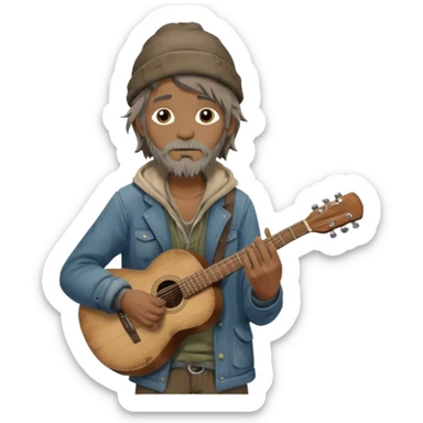 homeless busking sticker