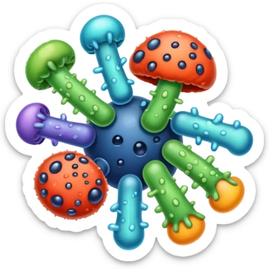bacteria and fungi sticker