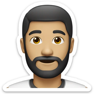Person: Light Skin Tone, black beard with lens  sticker