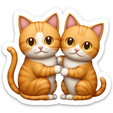 quero um emogi de dois gatos e uma criança sticker