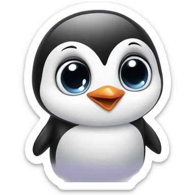 Cute baby penguin sending a kiss sticker