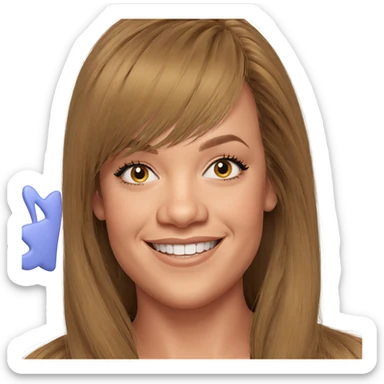 smiling girl with long hair sticker