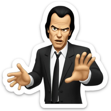 Vincent Vega from Pulp Fiction with the hands gesturing confusion sticker
