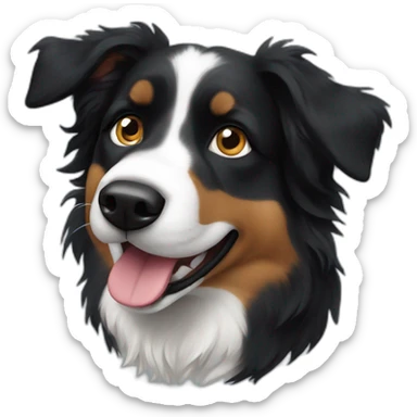 Silly Black Australian Shepherd sticker